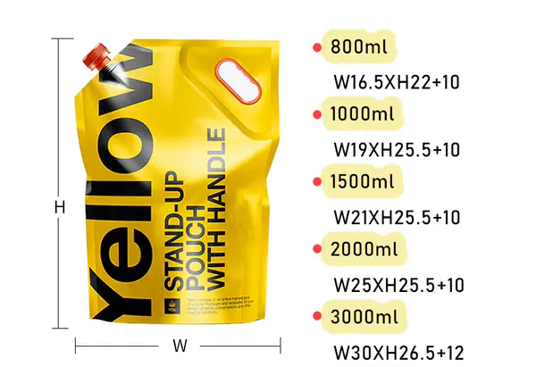 Plastic Bag Stand up Spout Pouch With Handle Packaging 