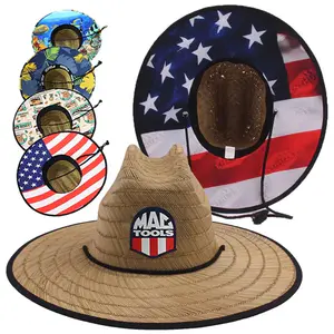 Lifeguard Straw Hat Full Color Underbrim & Patch