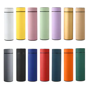 Reusable Smart Intelligent Electronic LED Temperature Display Thermos Straight Shape 500ml Thermos Water Bottle