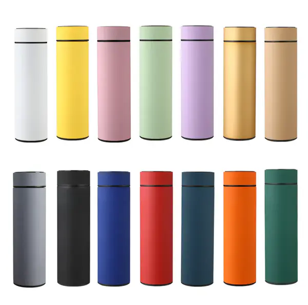 Reusable Smart Intelligent Electronic LED Temperature Display Thermos Straight Shape 500ml Thermos Water Bottle