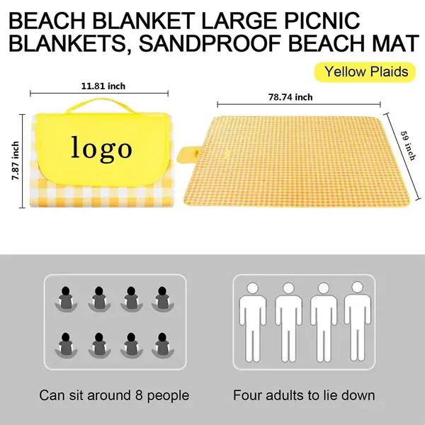 59x79 Inch Waterproof Oxford Picnic Blanket