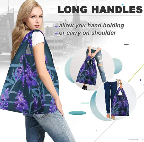 Carry Packaging Reusable Portable Polyester Tote Foldable Recycle Shopping Grocery Reusable Bag