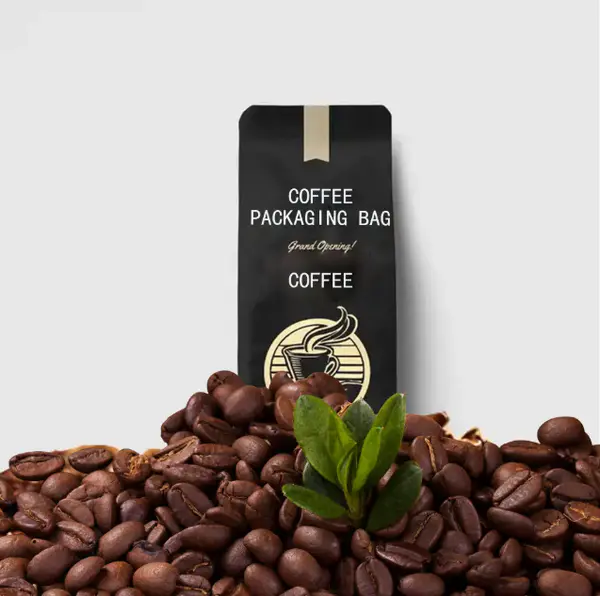 250g 500g 1kg 12oz Custom Printed Heat Sealing Aluminum Foil Coffee Sachet Side Gusset Pouch Bags Without Valve
