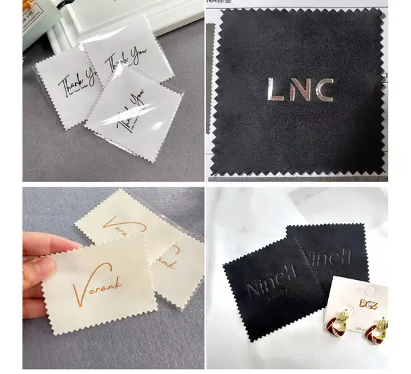 Jewelry Cleaning Cloth Soft Microfiber Jewelry Cloth Custom Debossed Logo Silver Polishing Cloth