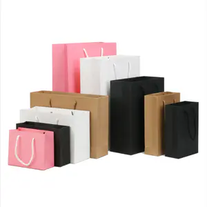 Shopping Paper Bags With Handles Custom Logo 