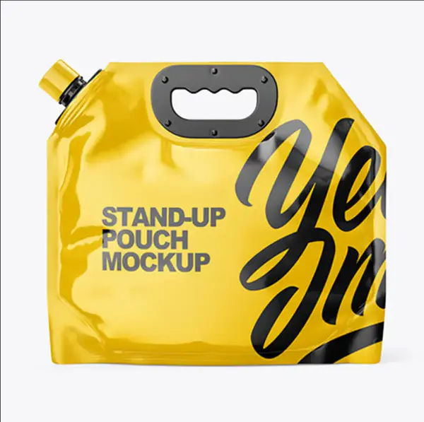 Custom Plastic Bag Stand up Spout Pouch With Handle Packaging Heavy Duty Juice Water Bag Milk Bags