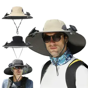 Solar Fan Sun Hat Wide Brim