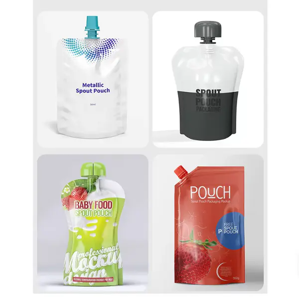 50ml 100ml 500ml Special Shape Juice Plastic Packaging Bag for Soft Drink Fruit Juice Stand up Spout Pouches