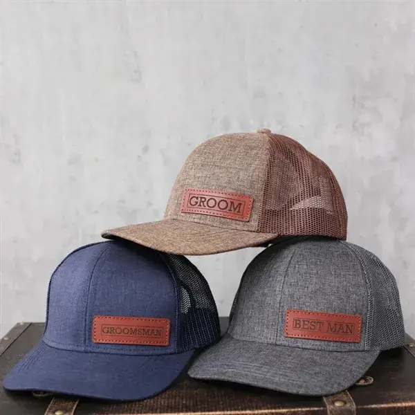 Custom Leather Patch Hat-Golf, Gift for Father's Day,Trucker