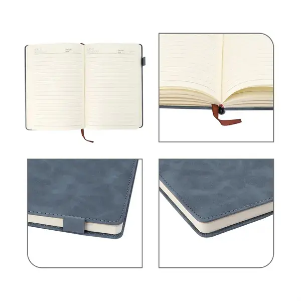 A5 PU Leather Journal Notebook w/ Pen Holder 200 Lined Pages
