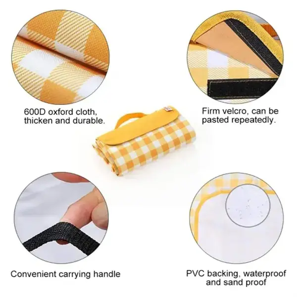 59x79 Inch Waterproof Oxford Picnic Blanket