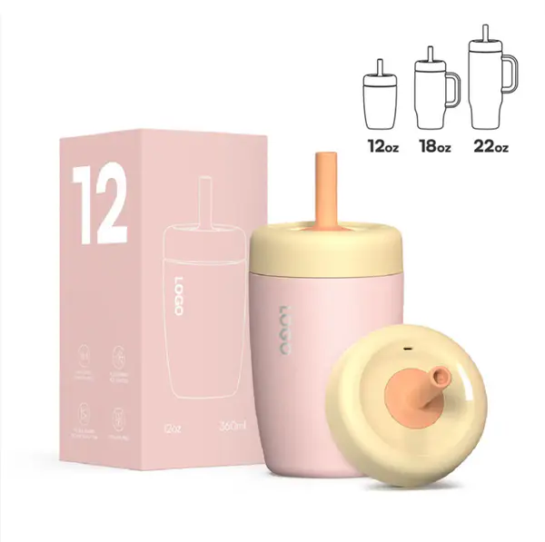 New Arrival 12oz Tumbler with Handle Stainless Steel Kids Tumbler Anti-Spill Insulated Reusable Water Bottle
