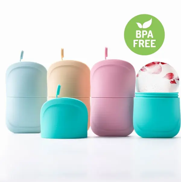 Custom Logo Anti-Leak Massager Ice Face Roller for Beauty Facial Skin Care Silicone Ice Roller Mold Beauty Face Massage