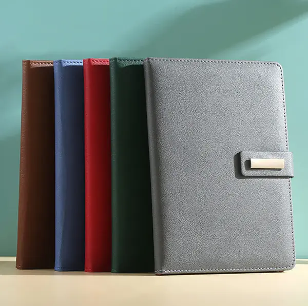 Custom Logo Leather Notebook Pen Set Promotional Company Gift with Box and Bag