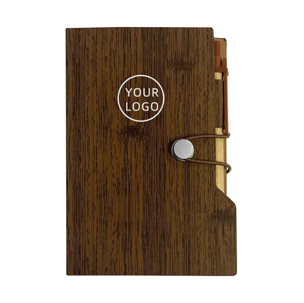 Custom A5 Wood Kraft Paper Memo Pads Planner Stickers Journal Stationery Notebook Set with Pen & Sticky Notes Cover Ideal Gift