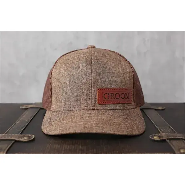 Custom Leather Patch Hat-Golf, Gift for Father's Day,Trucker