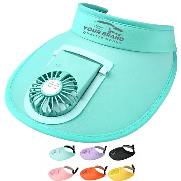 USB Fan Sun Hat Wide Brim Portable Running Visor Cap
