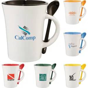10-oz. Ceramic Mug with Spoon