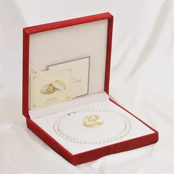 Women's&Mother day freshwater pearl necklace brooch set