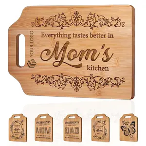 Large mothers day fathers gifts kitchen bamboo cutting board