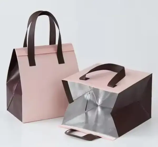 Non Woven Aluminum Foil Insulated Lunch Box Picnic Tote Bag for Food Delivery