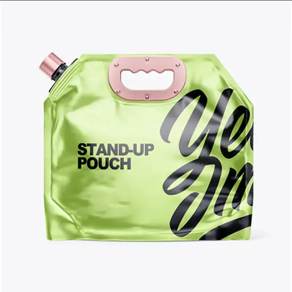 Plastic Bag Stand up Spout Pouch With Handle Packaging 