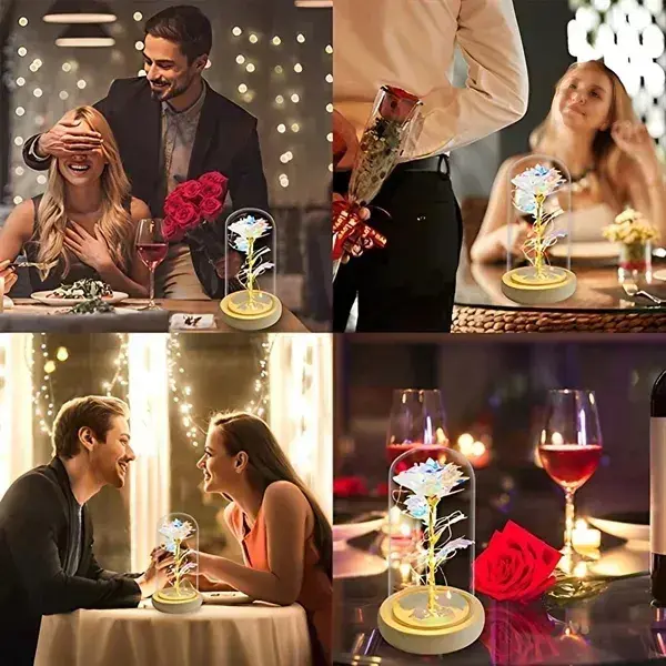 Mother's Day Gifts Galaxy Artificial Rose with LED Light