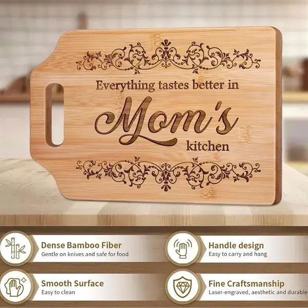 Large mothers day fathers gifts kitchen bamboo cutting board